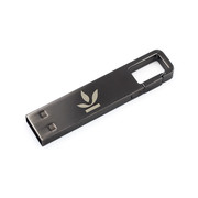 UM6023 Carabiner USB Memory Flash Drive in Metal Gun Color